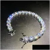 Iced Out Diamond Tennis Bracelets Mens Gold Sier Hip Hop Jewelry High Quality 8Mm Zircon Bracelet Drop Delivery Dhoyr