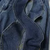 Vrouwen Streetwear Uitsparing Hol Criss Cross Straight Flare Denim Broek 2023 INS Mode Wijde Pijpen Jeans Broek 2309096