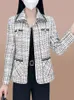 Damesjassen Klassieke geruite revers Tweed jassen Dames Koreaanse vintage Wolmix jassen Casual slanke wollen chaquetas Elegante moeder Uitloper 230912