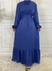 Roupas étnicas Ramadan Dubai Muçulmano Mulheres Vestido Elegante Plissado Abaya Turquia Árabe Long Kaftan Vestidos Robe Longue Musulmane Vestidos
