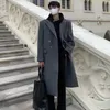 Herren Wollmischungen NOYMEI Niche Advanced Deconstruction Schulterpolster Wollmantel Männer Winter Koreanischer Stil Hepburn Metallschnalle Design Trench WA1849 230912