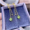 Stud Oorbellen Fijne Sieraden 925 Sterling Sier Inzet Met Natuurlijke Edelstenen Dames Luxe Mode Ster Peridot Oor Ondersteunt Detectio Drop Del Dhyhs