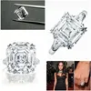 100% настоящее кольцо из стерлингового серебра 925 пробы с изумрудом огранки Ascher Sona 5A Cz, роскошное обручальное кольцо для женщин