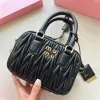 Square Fashion Miui schoudertassen Gematelasseerde Bowlingtas Dames Hobo Luxe handtas Cross Body Cosmetische Heren Designer Echt lederen clutch Tote Reizen