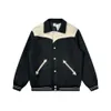 The correct version of Celsns's black and white arrow fur leather patchwork contrasting jacket baseball jacket net red jacket the same style