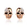 Boucles d'oreilles Halloween Crâne brillant vintage plein de clous de diamant boucles d'oreilles de personnalité pour hommes et femmes ornements d'Halloween cadeaux de vacances