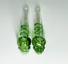Hand Smoking Pipes Skull Head green Glass Oil Burner Pipe Bubble Chamber and Spiral Shape Smoking Water Pipes