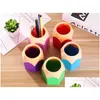 Organisateurs de tiroirs de bureau en gros mignon pop porte-stylo créatif vase boîte à crayons de couleur pinceau de maquillage accessoires de papeterie cadeau de stockage S Dhc7B