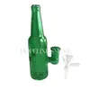 6in Glass Beer Bottle Rökning Vattenrör Recycler Dab Rigs med Inline Percolator med 14 mm manlig gemensam glasskål