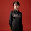 Chinese Ethnic Minorities Trend Fashion Clothing Small Stand Collar Casual Daily Robe Girl China-Chic Improved Senior Cheongsam