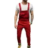 Men Jeans Casual Loose Fit Pants Cargo Bib Overalls Multi Pocket Trousers Jumpsuits Male Solid Slim Fit Denim262V