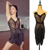 Stage Wear Robes de compétition de danse latine Femmes adultes ChaCha Rumba Robe Sexy Dos Nu Gland Performance Costume DL10479