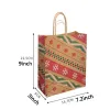 Christmas Gift Bags With Handle Printed Kraft Paper Bag Kids Party Favors Bags Box Christmas Decoration Home Xmas Cake Candy Bag Wholesale