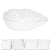 Dinnerware Sets Snack Container Drip Tray Glass Bowl Dessert Salad Mixing Big Serving Large Capacity Dinner Party
