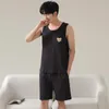 Men's Sleepwear 2023 Summer Plus Size Couple Sexy Vest Cotton Pajama Sets For Men Korean Loose Suit Pyjama Homewear Women Home Clothes