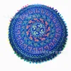 Kudde 43 cm rund mandala kuddefas bohemisk täckgolv kuddar hem elblomma tryckt