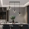 Salle à manger lampe nordique Bar cuisine décor à la maison éclairage boule de verre lustres Lustre salon longue suspension