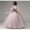 Robes de fille fleur princesse bouffante Costume de défilé de mariage jupe d'anniversaire spectacle de piano soirée pour enfants première communion