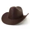 Chapéu de cowboy ocidental estilo étnico chique unissex jazz fedora chapéus de cor sólida impressão aba larga equitação proteção solar chapéu de cowgirl