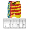 Short pour hommes drapeau de la communauté valencienne (2x3) Anime casual cordon de serrage réglable respirant séchage rapide short de plage basket-ball