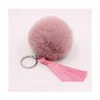 29 Färger 8cm Rabbit Pälsboll Tassel Keychain Mticolor Tassels Pompom Handväska Key Ring Car Pendant Keychains Drop Delivery