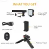 Selfie Monopods Selfie Stick Éclairage Trépied de téléphone Kit de plate-forme vidéo Kit de vlogging KIT de microphone en streaming avec support de téléphone portable trépied avec emballage de vente au détail L230913