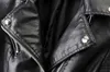 Herrpäls faux päls mode kvinnor s höst vinter motorcykel faux läderjacka damer långärmad punk gata bär svart kappa 220818 l230913