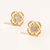 Designers Boucles d'oreilles pour femmes Plaqué or Lettre en acier inoxydable Boucle d'oreille Stud Designer Marque Lettre Géométrique Femmes Bijoux Cadeau