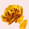 NOUVELLE Mode 24k Feuille D'or Plaqué Rose Cadeaux Créatifs Dure Pour Toujours Rose pour Le Mariage De L'amant Cadeaux De Saint Valentin Décoration De La Maison Fleur I0913