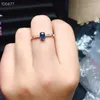 Bagues de cluster Simple 925 Silver Sapphire Bague pour usage quotidien 4mm 6mm Naturel Chinois Engagement Cadeau Femme