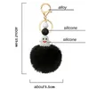 Fur Ball Plush Hangers Keychain Fluffy Ghost Halloween Bag Pendant Keyring Holder Hangs Fashion Gifts