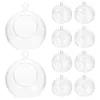 Titulares de vela 10 pcs vaso de vidro decoração de natal bola ornamento decorativo chá luz festa transparente plástico fillable ornamentos