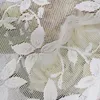 Cortina floral de renda transparente com bolso, camada de cozinha, 1 painel, tratamento de janela decorativa branca para casa, quarto, festa de casamento, café