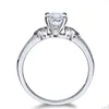 Anéis de cluster 925 prata esterlina impecável redondo 6mm aquamarine diamantes noivado presente de casamento configuração para mulheres pedras preciosas finas