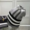 Designer beanie listra bonés de malha chapéu de luxo tendência outono inverno lã essencial para o inverno elegância versátil temperamento casual moda presente quente