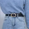 Ceinture à boucle en métal Simple pour femmes, 105cm, mode féminine, costume noir, accessoires pour vêtements en jean