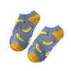 Kvinnors strumpor Summer Cartoon Fruit Avocado Banana Lemon Strawberry Invisible Ankel Kawaii Happy Short Cotton Casual Boat Sox