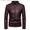 Men's Fur Faux Fur Trend Mens Casual Leather Jacket Mens Spring Fashion Zipper PU Leather Jacket Slim Motorcycle Style Blazer L230913