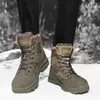 Dress Shoes Winter High Quality Green Men's Military Boot Plush Warm Snow Boots Men Antiskid Wear Resistance Outdoor Male Size 3947 230912