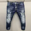 DSQ PHANTOM TURTLE Jeans pour hommes Jeans de luxe pour hommes Skinny Ripped Cool Guy Causal Hole Denim Marque de mode Fit Jeans Me289D