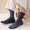 Men's Socks 3 Pair Winter Thick Warm Knee High Wool Quality Merino Calf Harajuku Retro Cashmere Snow Men 230912