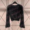 Women Short Style Sweaters Autumn Winter Fluffy Knitted Tops Letter Print Round Neck Knits Pullover Designer Womens Long Sleeve