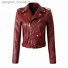 Men's Fur Faux Fur Solid Women's Leather Jacket with belt Turn-down-Collar Slim Fit Womans Clothing Autumm Motorcycle Casacos De Inverno Feminino L230913
