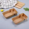 غلاف هدية 50 PCS Kraft Paper Box Box Party Bucket Takeout Containers Accessable Barbecues Holder Bags Food Food