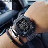 RicharMilles horloge Mechanisch uurwerk Horloge Rubberen band Keramische wijzerplaat Waterdichte molens Rm035 Zwitsers uurwerk Koolstofvezel omhulsel Saffier Geïmporteerde horlogeband