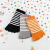 Women Socks Korean Casual Striped Sports White Black Spring Autumn Cotton Thermal Five-toe Fingers Stockings For Children Boys Girls