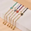 أساور سحر Zmzy Boho Crystal Glass Beads DIY مصنوعة يدويًا من الفولاذ المقاوم للصدأ سلسلة مينا للنساء الفتيات في سن المراهقة