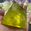 Dekorativa objekt Figurer 30-50 mm naturlig brasiliansk topas pyramid Gem Healing Prov 1PC 230912