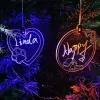 Acrylic Glowing Christmas Tree Hanging Decorations Colorful Glitter Custom Christmas Ornaments G0913