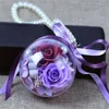 Decorative Flowers Wedding Eternal Rose Flower Ring Box Love Jewelry Display Holder Gift